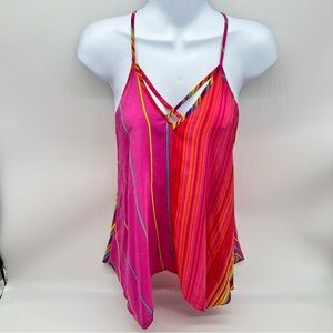 Amanda Uprichard Women’s100% Silk Multicolor Striped Strappy Camisole-Size S